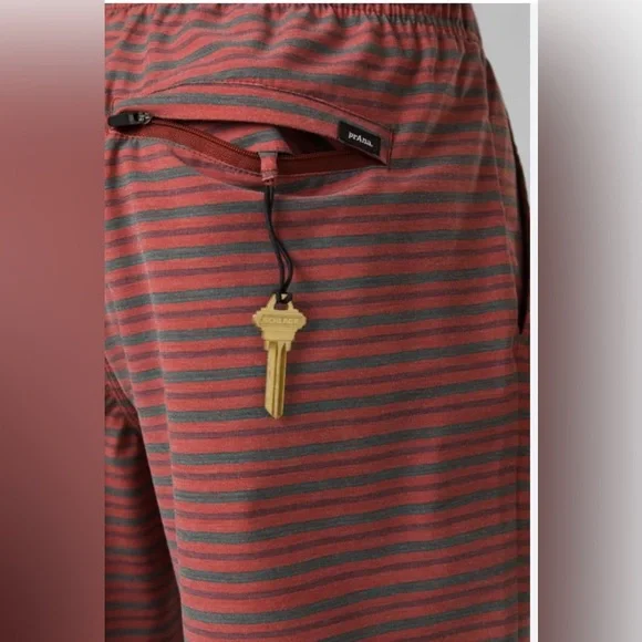 Prana Men’s Metric E-waist Board shorts Rust Stripe NWT Size XL - Picture 3 of 4